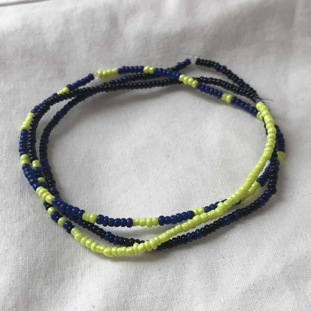 Toxic seed bead anklet set of 3